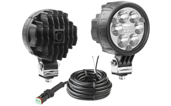 Фара LED рабочего света с разъeмом Deutsch DT04-2P на проводе - синяя