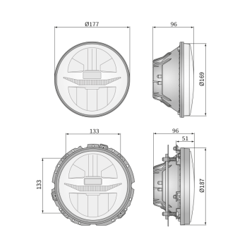 EGC1-LED Ø178 фары головного света