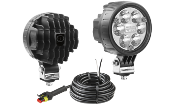 Фара LED рабочего света с разъeмом AMP SuperSeal на проводе - синяя