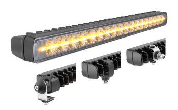 Фара LED рабочего света с оранжевым габаритным огнем и кронштейнами крепления: задним, нижним, боковым