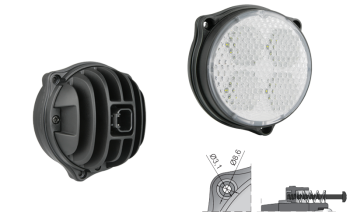 Фара LED рабочего света с разъeмом Deutsch DT04-2P в корпусе (крепление на 3 шурупа)