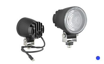 Фара LED специального назначения с разъeмом Deutsch DT04-2P на проводе - синяя